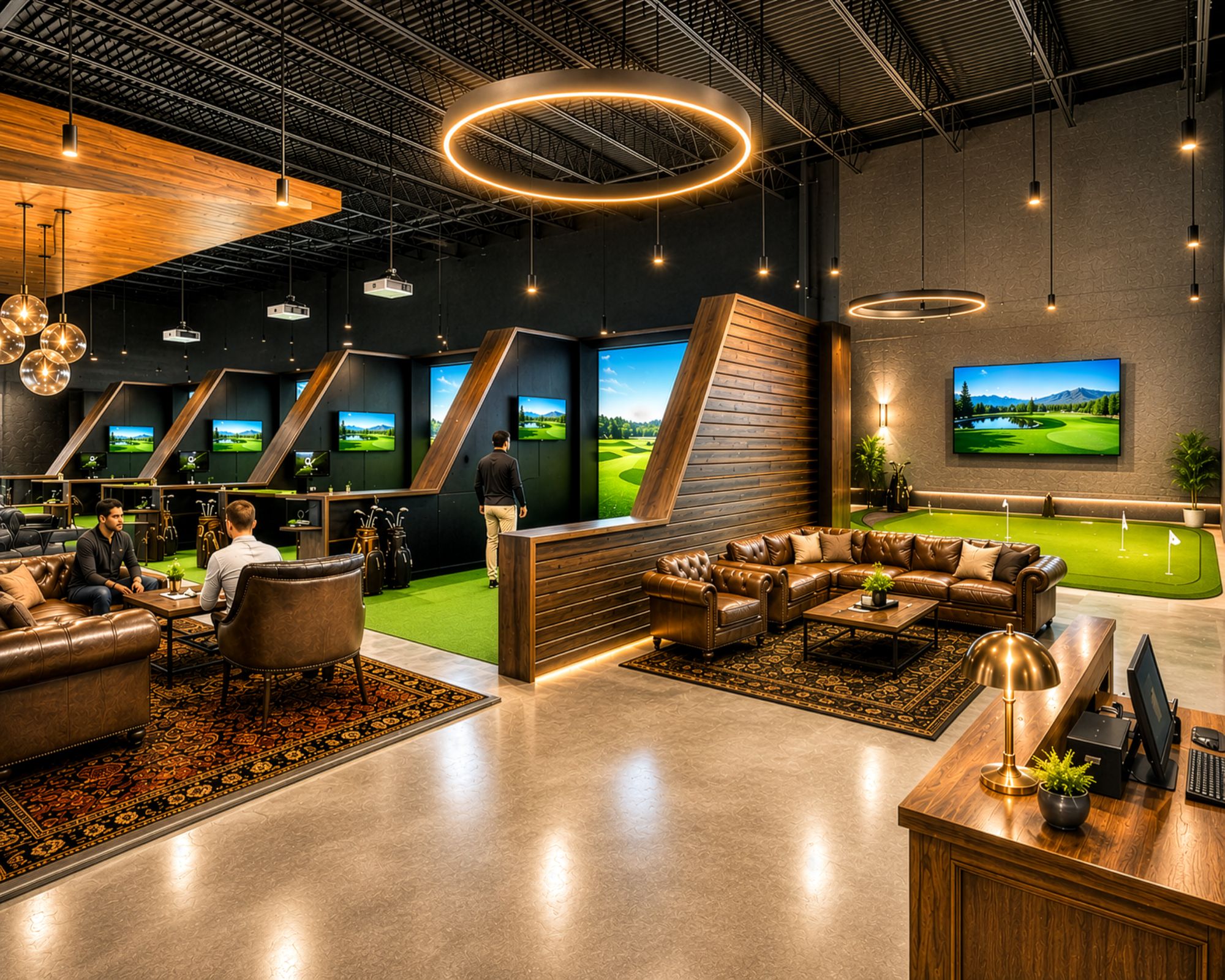 Trackman golf simulator bays